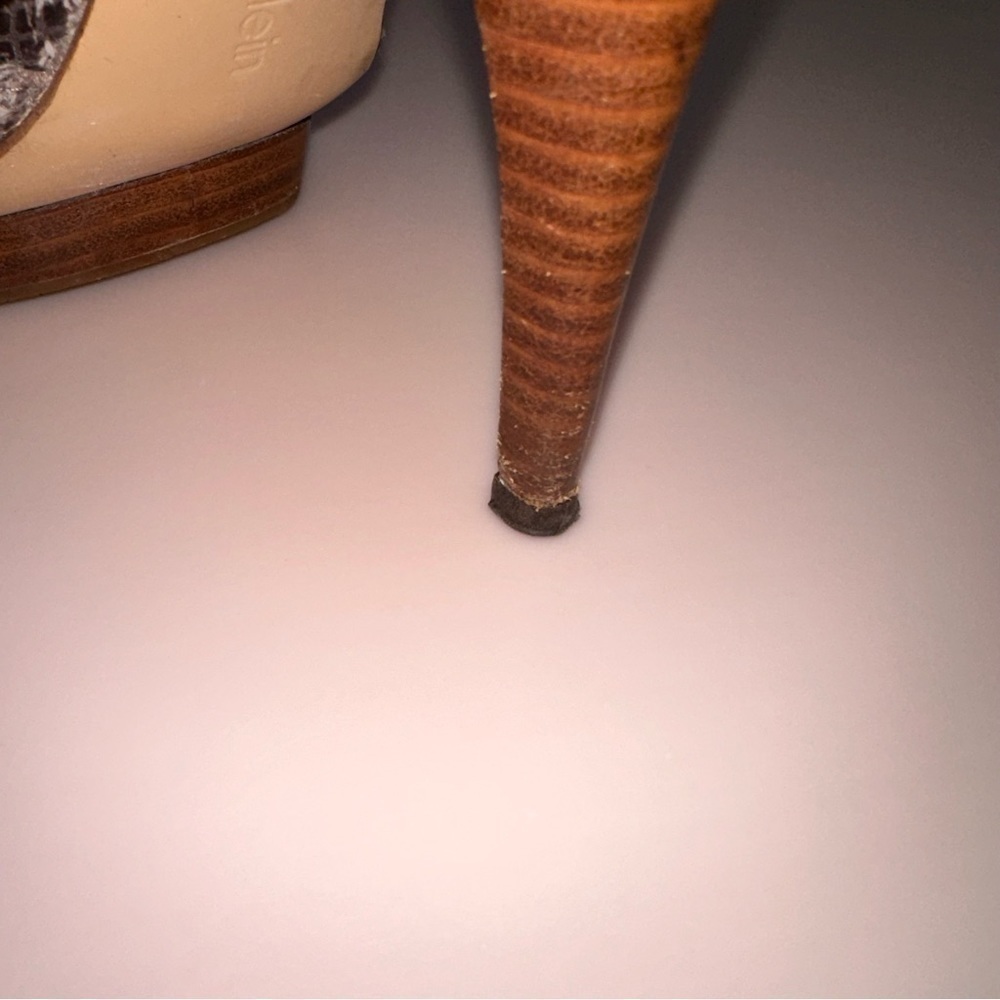 Calvin Klein Perla Python Platform Heels Tan Blac… - image 7
